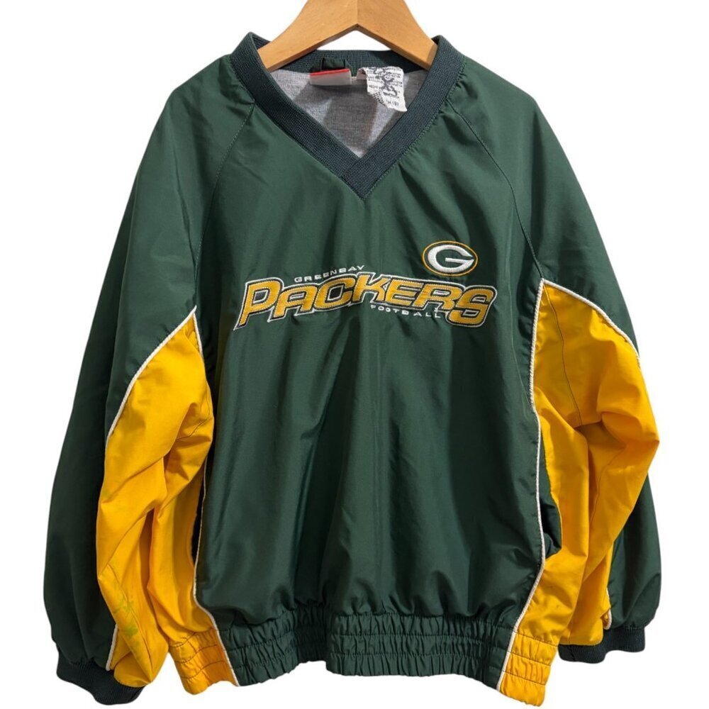 Vintage Youth NFL Green Bay Packers Nylon Warm-Up Jacket Size 8